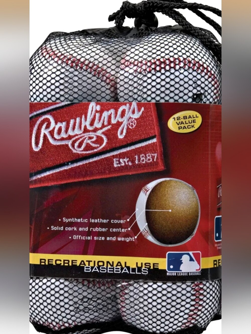 Rawlings White Baseballs with Red Stitching (12-Pack) 8U